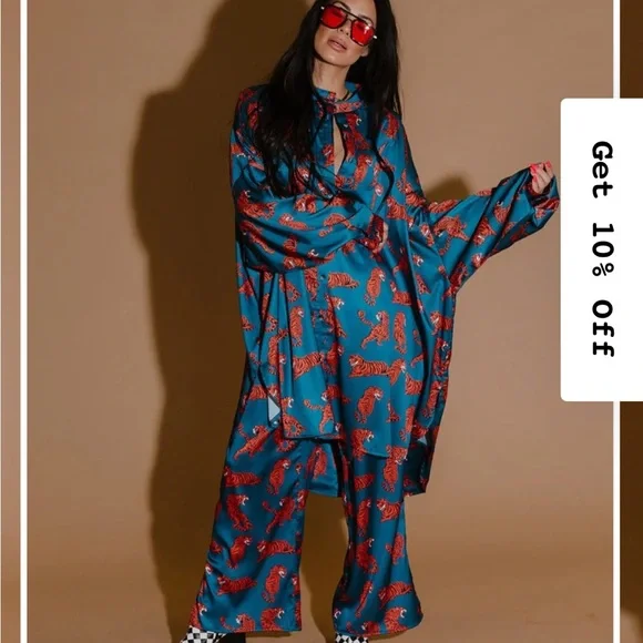 Lala Satin Playsuit in Wild Woman - Picture 7 of 7